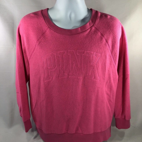 Victoria's Secret Tops - Victoria’s Secret Pink Long Sleeve Sweatshirt Size Medium Pink Pullover Logo